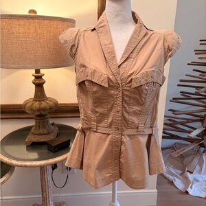 Women's Tan Button Down Shirt